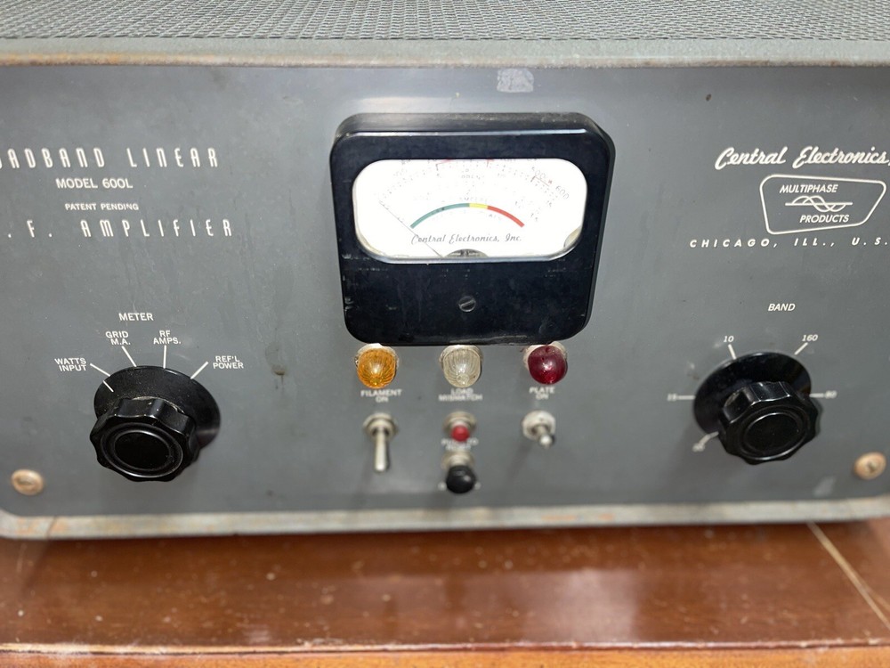 LINEAR 600L RF Amplifier Central Electronics Untested Wes Schum