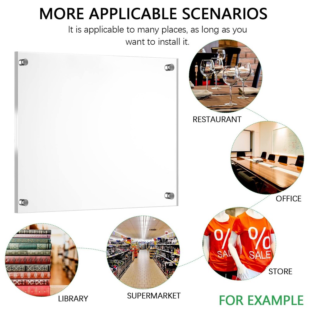 8 Pack Acrylic Floating Picture Frame Wall Mount Frameless Photo Frames Doubl...