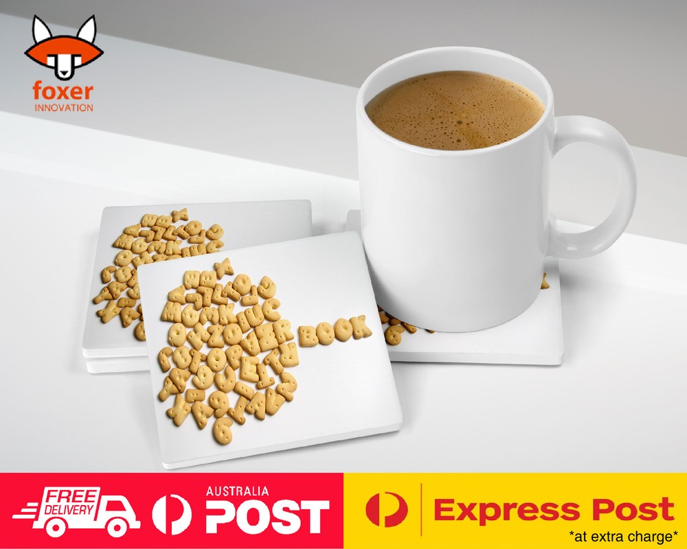 COASTER COFFEE DRINKING MAT|CUTE ALPHABET BISCUIT LETTERS