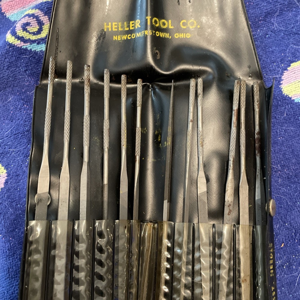 Heller Tool Co 12 Ohio Swiss Pattern Files With Case.