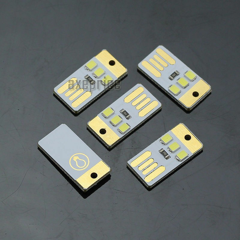 2Pack Super Mini 3-LED USB Tiny Night Light PC Laptop Pocket Lamp Color Random D