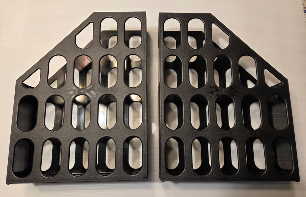 Two Black Plastic Magazine Book File Storage Organizer Holders