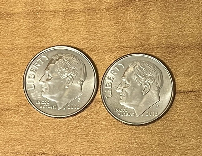 2018 P & D Roosevelt Dimes BU