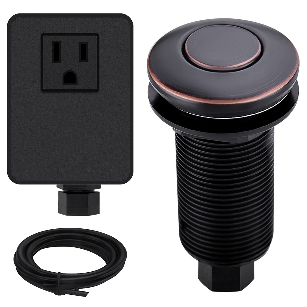 SINKINGDOM Garbage Disposal Air Switch Kit with with Long Button, Oil Rubbed ...