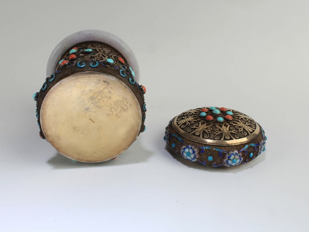 A Gilt Gold Silver Round Container