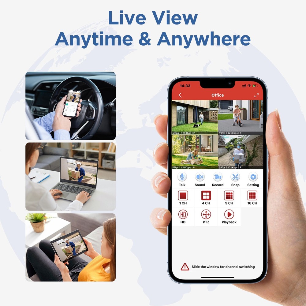 Wireless Security Camera System 5MP 10CH NVR Audio Human Detection Camera System
