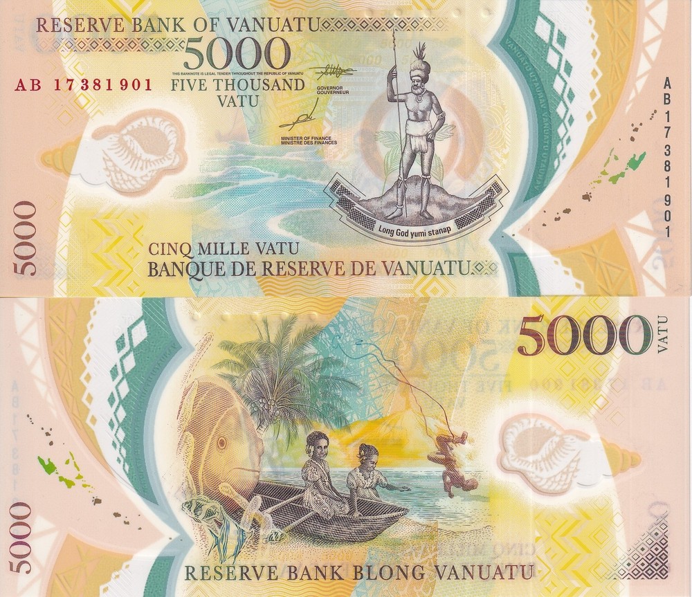 Vanuatu 5000 Vatu 2017 P 19 Polymer UNC