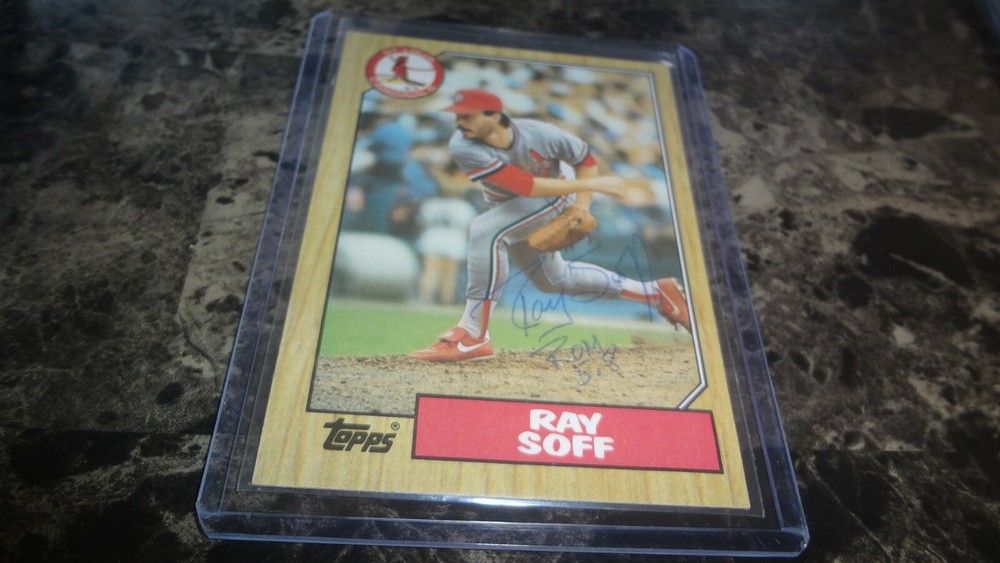 1987 TOPPS RAY SOFF  AUTOGRAPHED BASEBALL CARD
