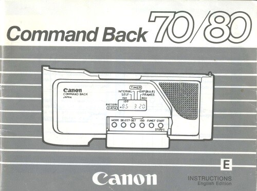 Canon Command Back 70/80 Instruction Manual