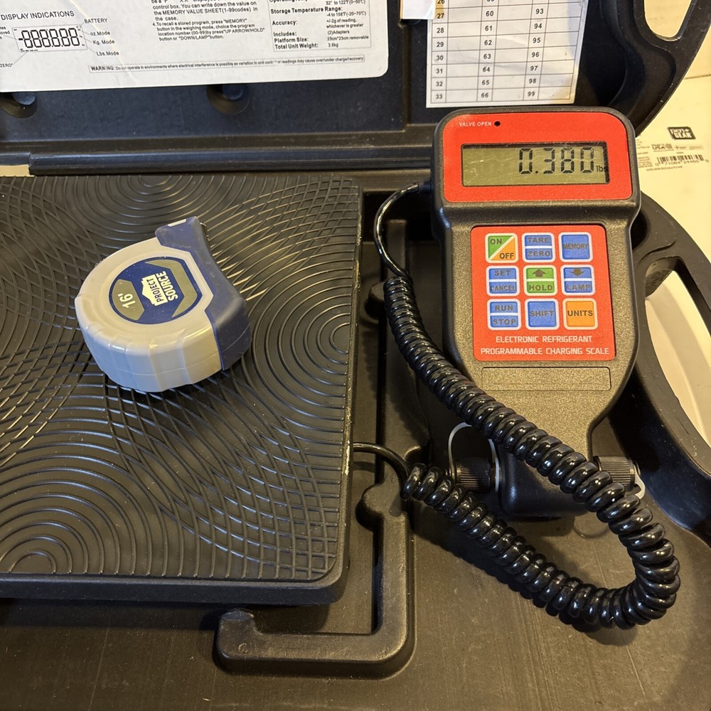 ZORO 5PWF7 ELECTRONIC REFRIGERANT SCALE PROGRAMMABLE