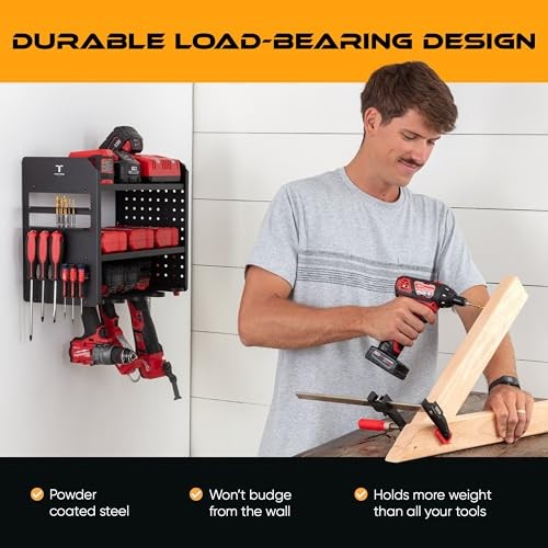Power Tool Organizer Wall Mount, 4 Layer Heavy Duty Metal Tool Storage Black