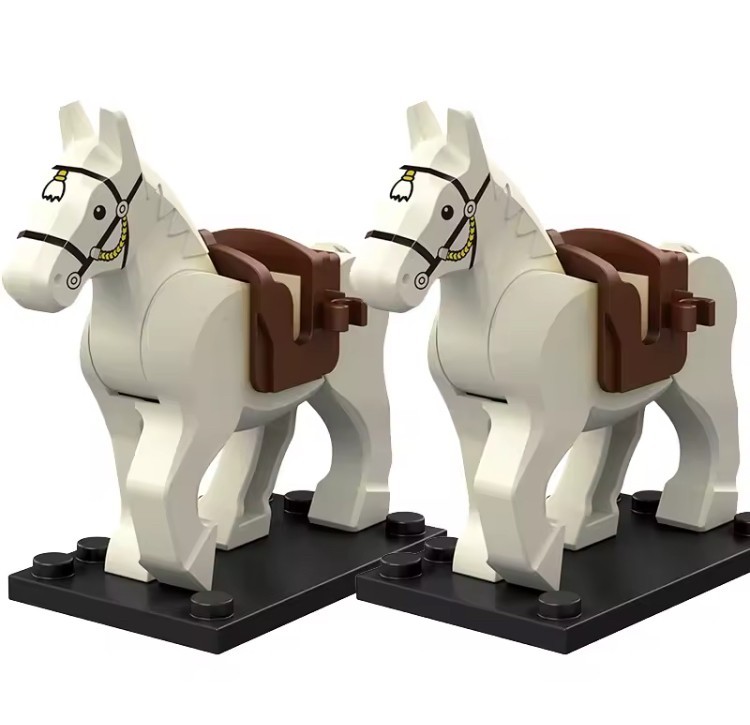 MOC LEGO Horses 2 Pack! Black, Brown, White, Grey - BUNDLE AND SAVE!