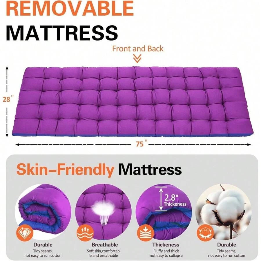 Camping Cot Comfortable Mattress Cots Sleeping Pad Heavy Duty Bed Include Carry
