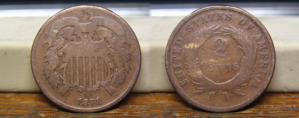 1871 TWO CENT PIECE US COIN