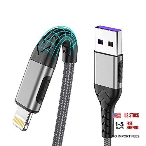 iPhone Charger, [MFi Certified] 3Pack 10FT USB A Cable for Long 10ft Silver