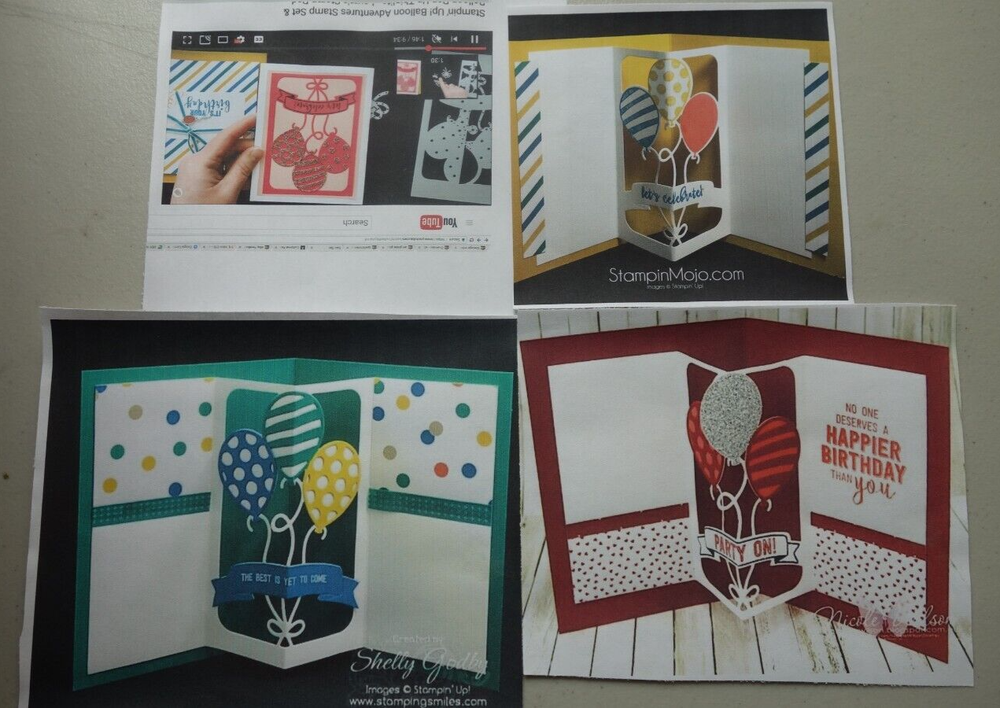 Stampin Up Balloon Pop Up Thinlits Framelits Dies Bow Birthday Card Making 14275