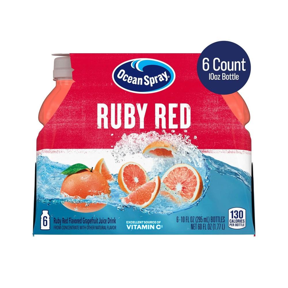 🍊 Ocean Spray Ruby Red Grapefruit Juice – 10 fl oz, 6 Count (6 Pack) 🥤
