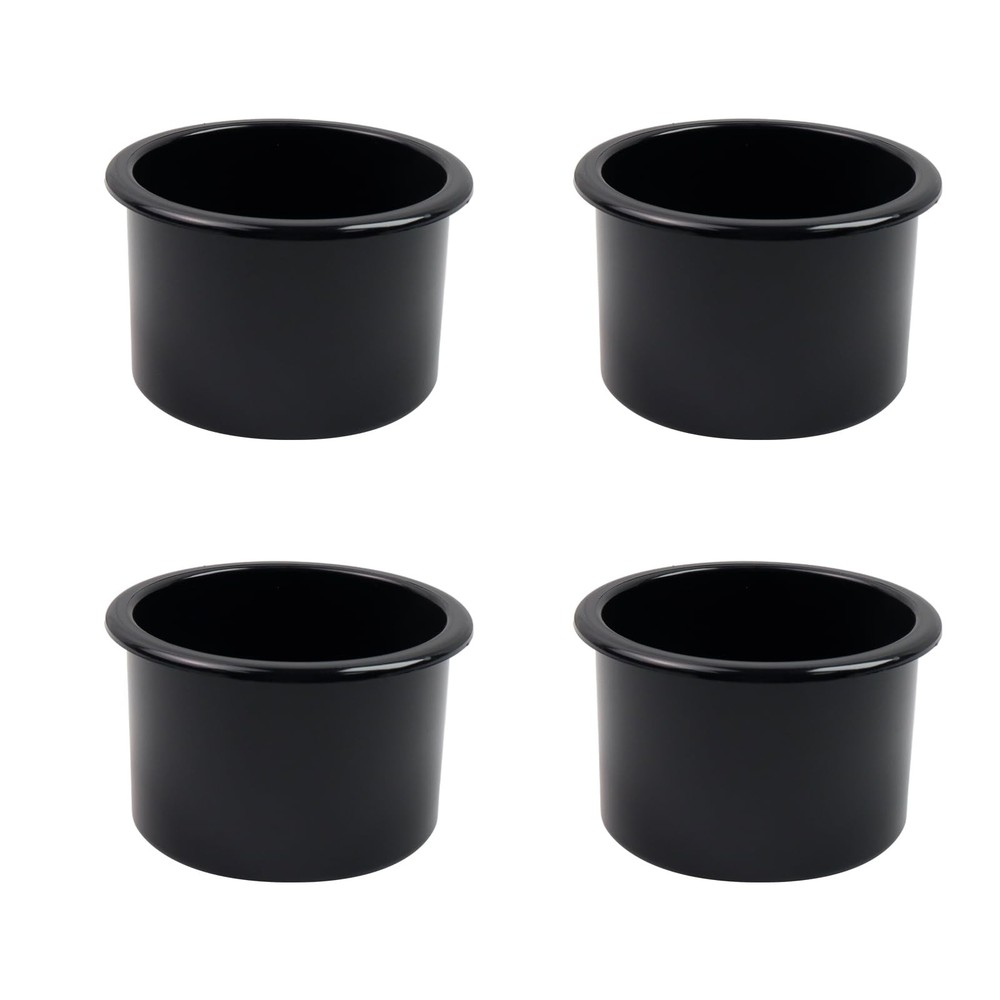 Dnyta 4pcs 4"x2.6" Black Plastic Cup 4" x 2.6", Regular style, 4pcs,