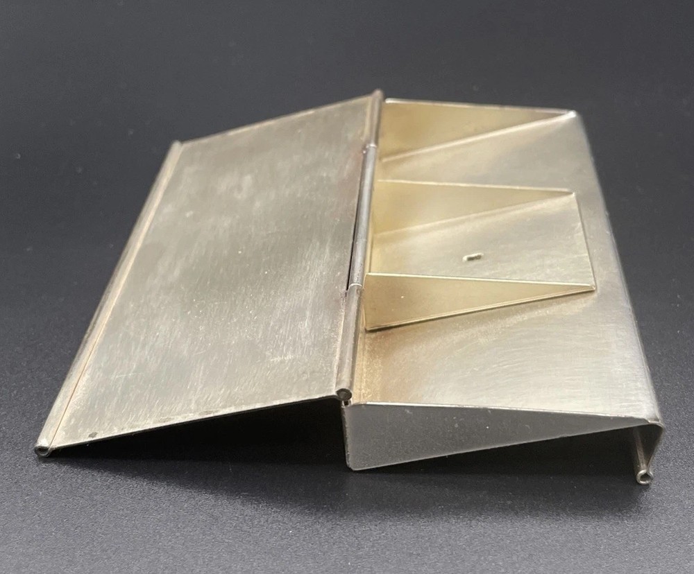 Napier Sterling Silver Triple Compartment Stamp Box No Monogram