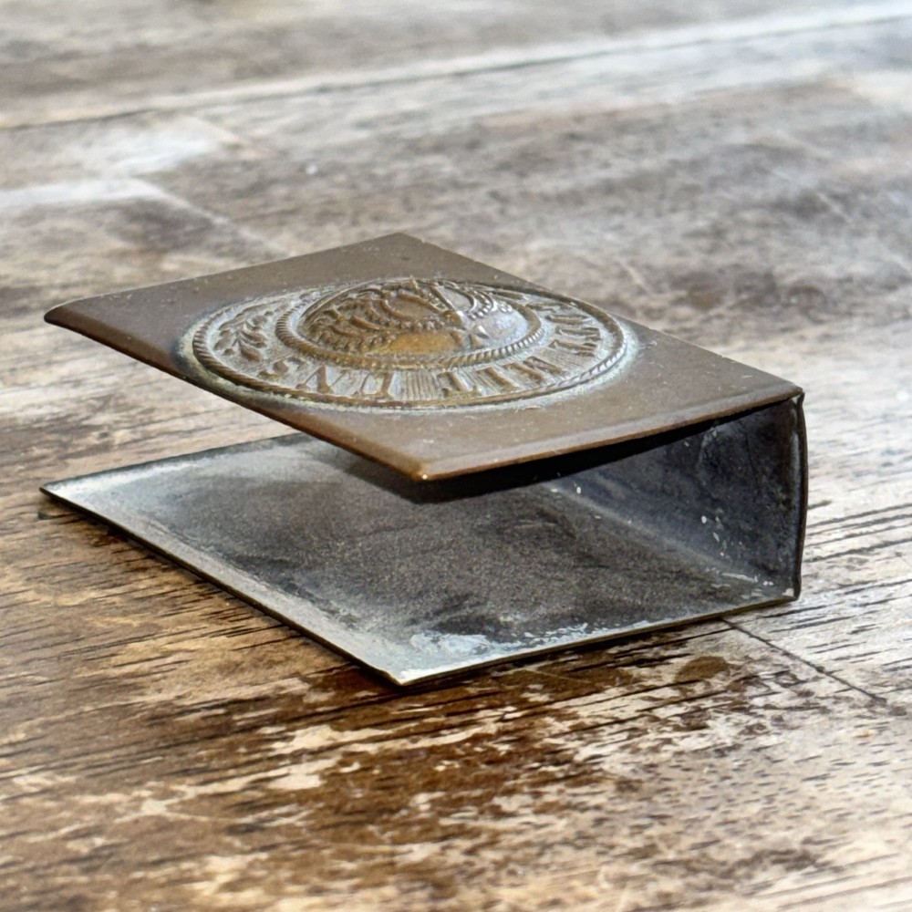 WW1 GERMAN GOTT MIT UNS Brass Match Box Holder