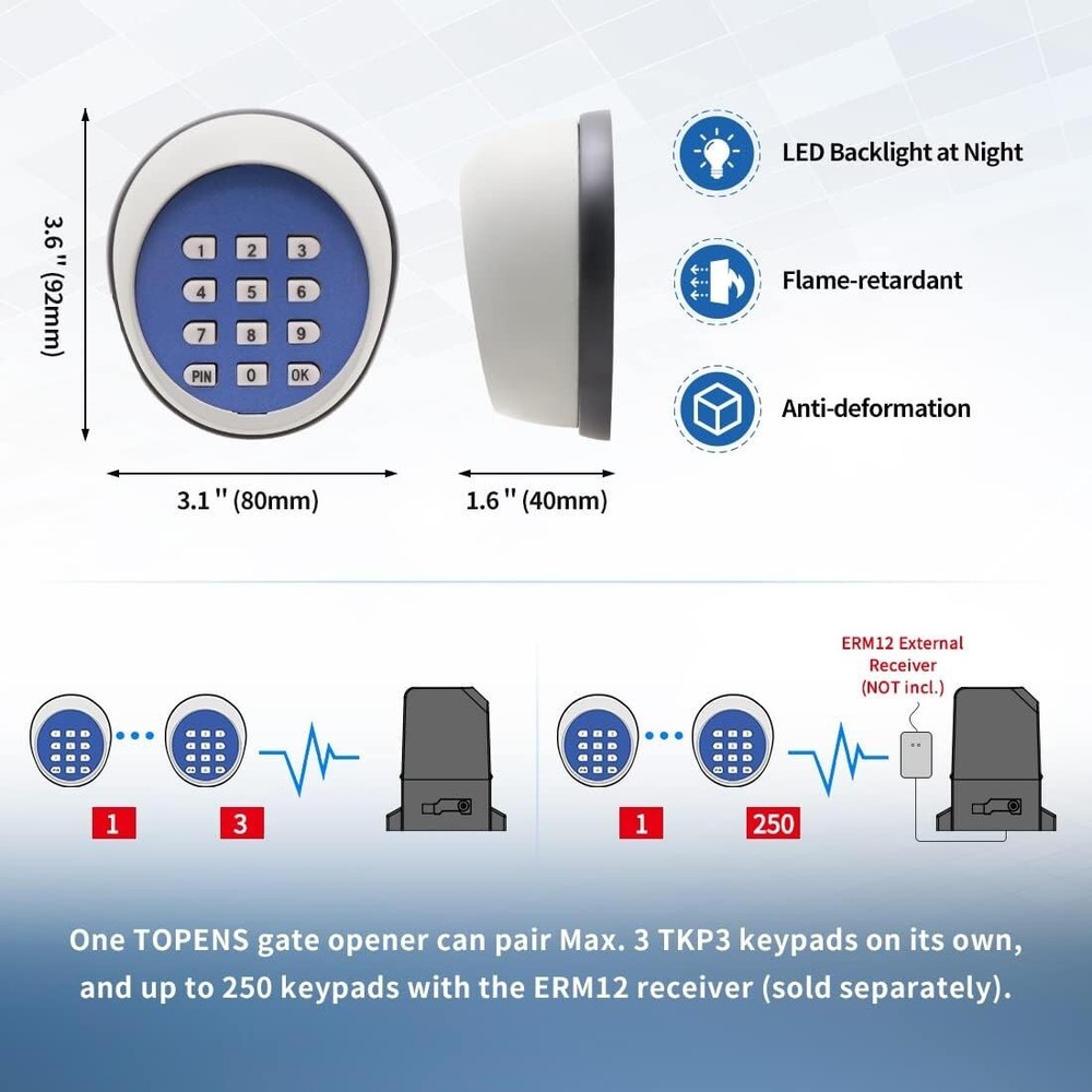 Wireless Keypad for Keyless Gate Entry - Secure Control for Home & Business