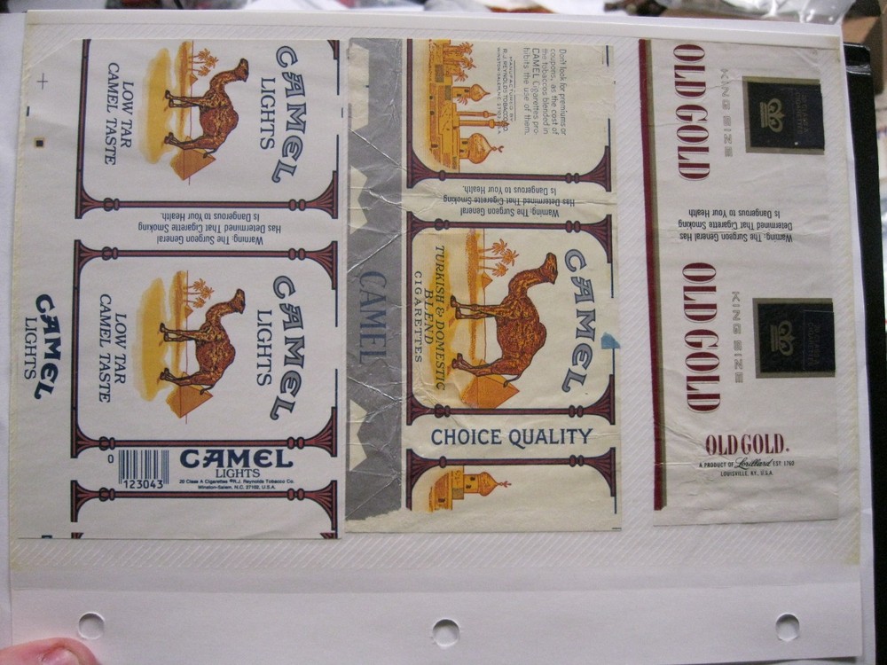Camel and Old Gold CIGARETTES Packaging