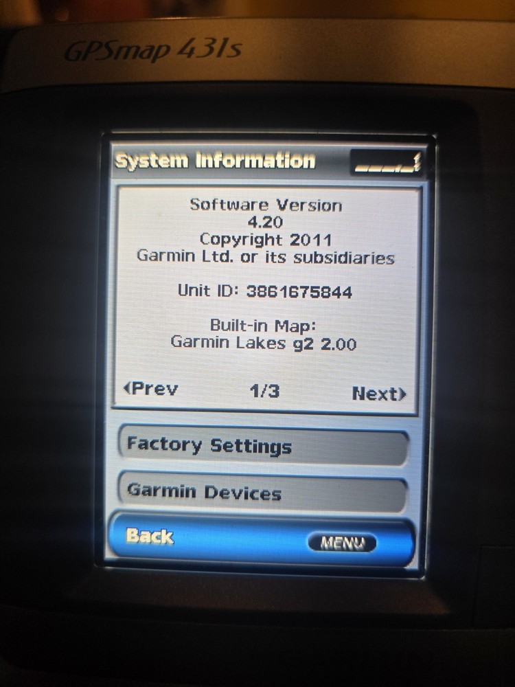 Mint GARMIN GPSmap 431S ChartPlotter GPS / Fishfinder - G2 Maps W Transducer