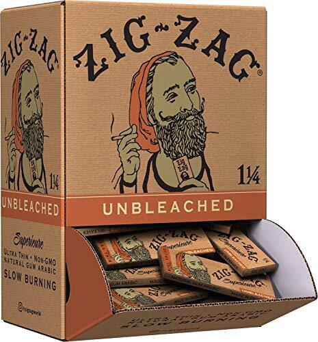ZIG-ZAG Rolling Papers Unbleached 1 1/4 - 48 ct Display Box