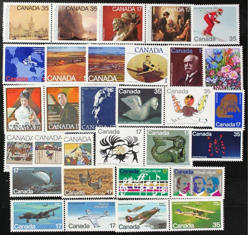 CANADA Postage Stamps, 1980 Complete Year Set collection, Mint NH, See scans