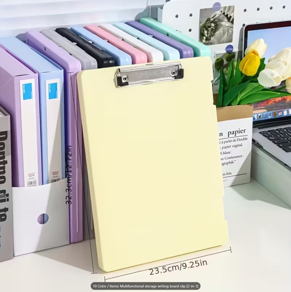 Clipboard with Storage A4 File Folder Storage Pink