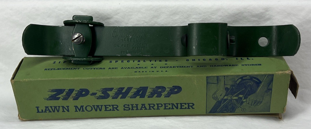 Zip-Sharp Lawn Mower Blade Sharpener, Original Box Vintage