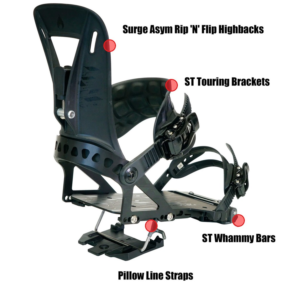 SPARK R&D Surge ST Medium Black Splitboard Bindings (B12022526)
