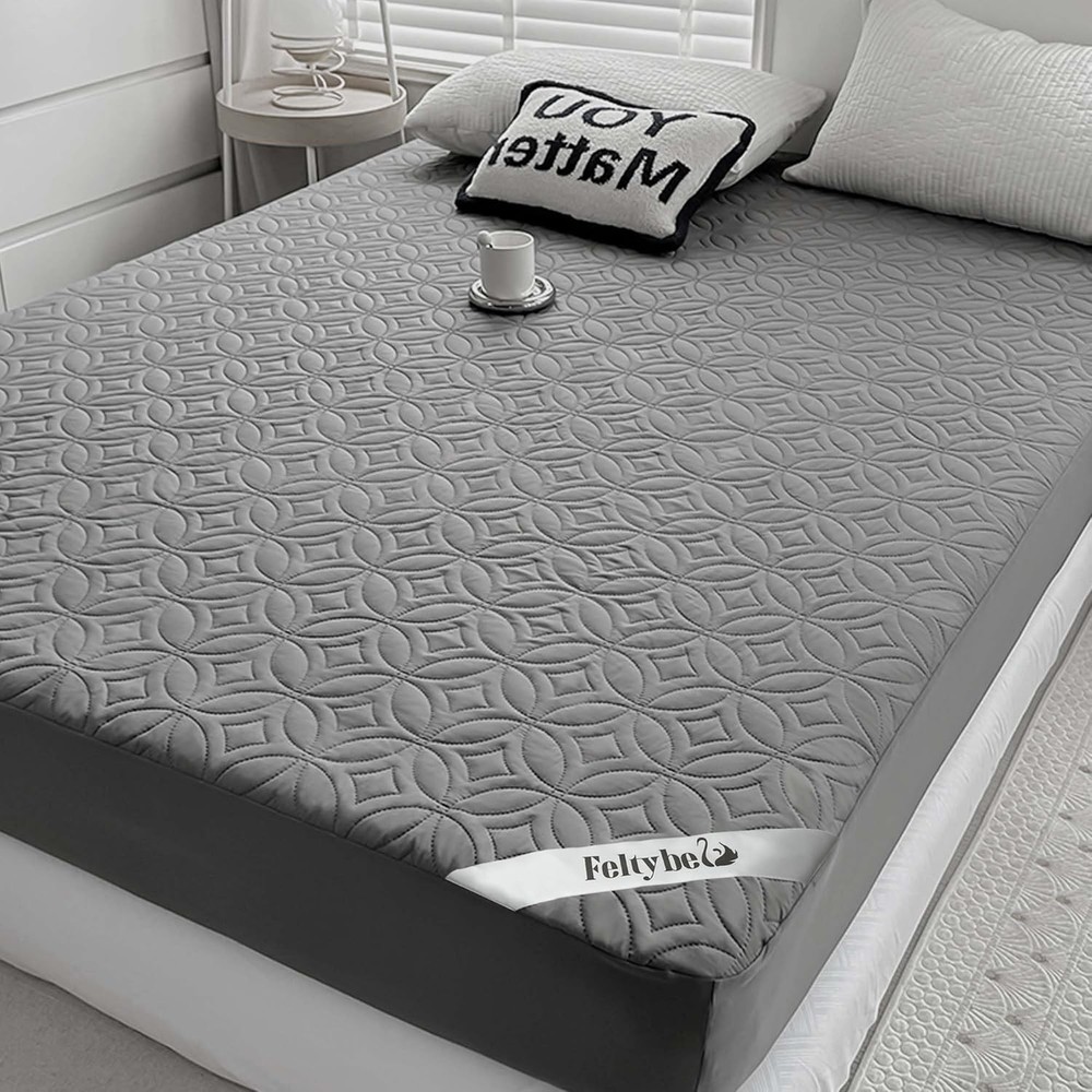 Protector colchon Cal King 72x84 impermeable suave gris transpirable bolsillo