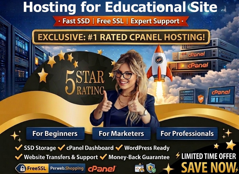 Hosting for Educational Site – 📘 Free SSL + Fast SSD + Email Support– $14.99/Yr