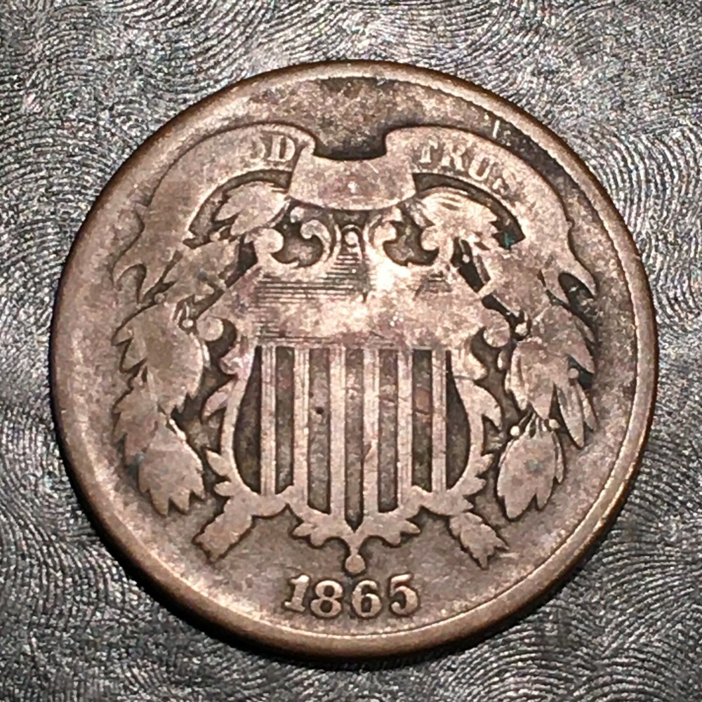 1865 Two Cent Piece - High Quality Scans #L220