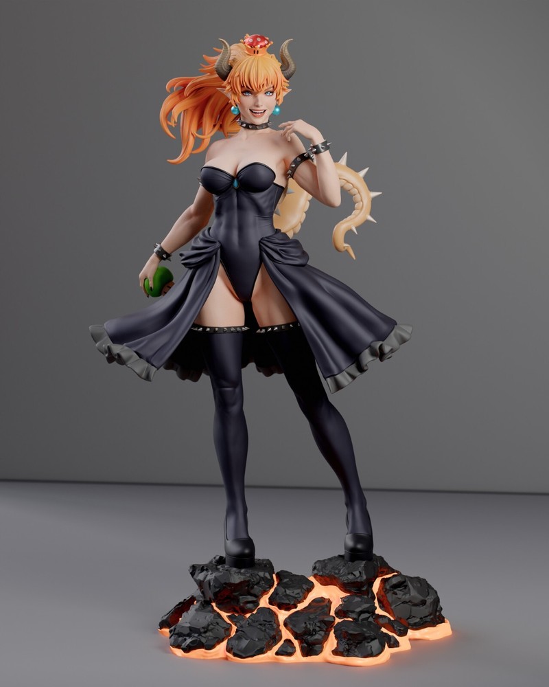 Bowsette Statue 3D Print Unpainted/Unassembled