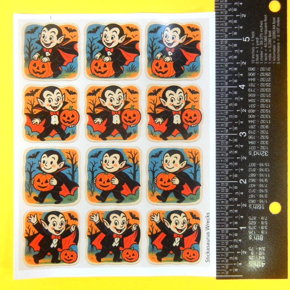 Halloween Vampires Sticker Sheet Style 3