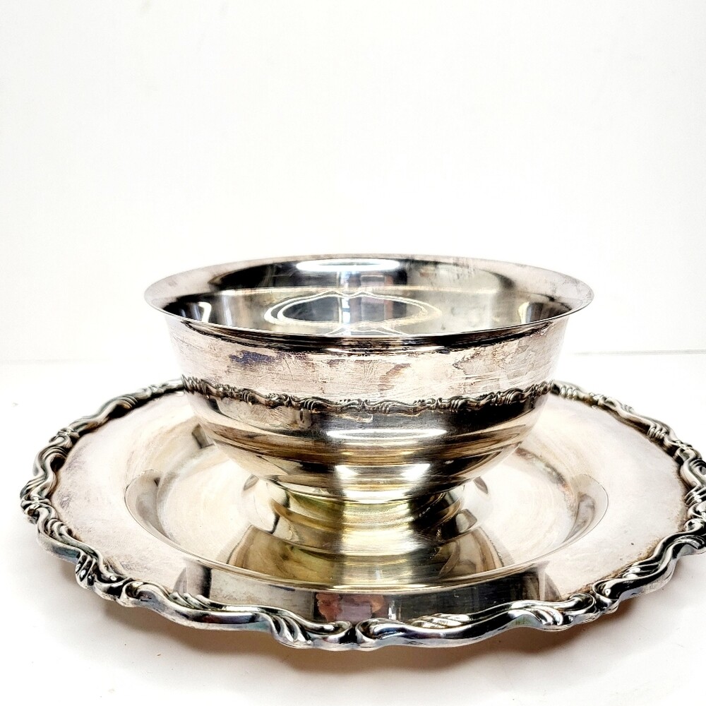 Vintage silver dip or sauce bowl