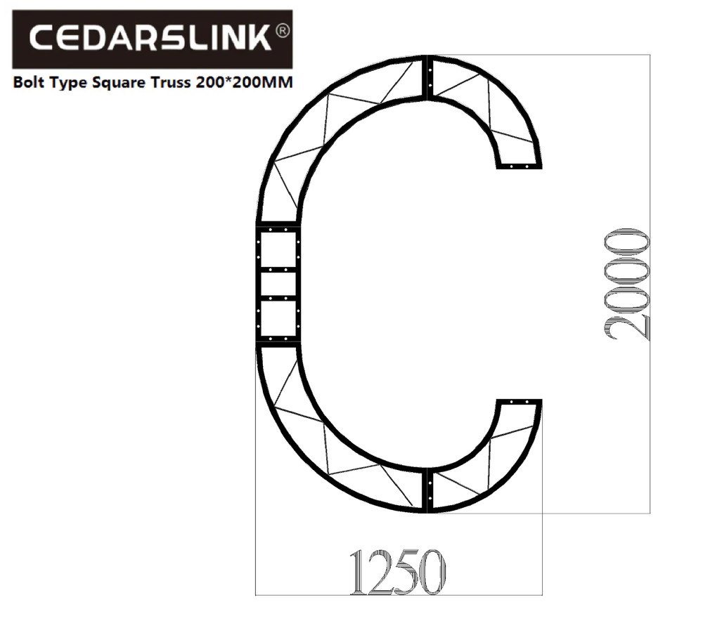 Cedarslink C-Shaped Bolt Square Truss