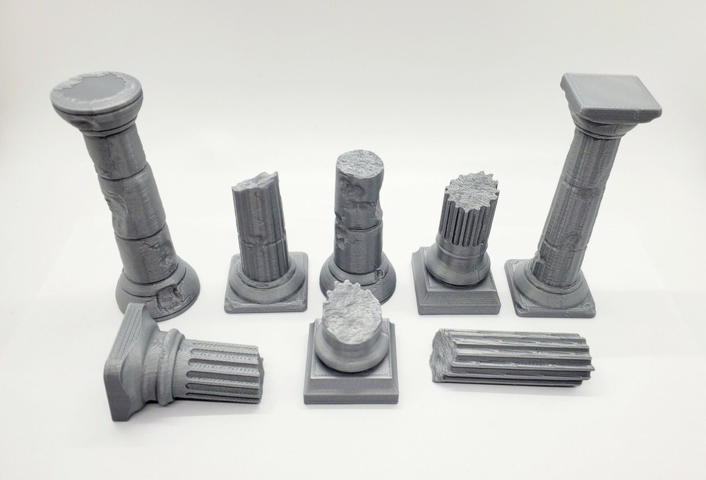3d Printed Destroyed Columns/Pillars Terrain for Tabletop Gaming