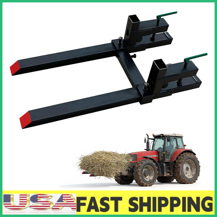 2000LB Quick Attach Loader Pallet Fork,60"Clamp On Pallet Forks W/Adjustable Bar