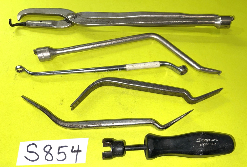 SNAP-ON TOOLS 6 PC. BRAKE SPRING PLIERS, TOOL,ADJUSTERS, BLEEDER, RETAINER TOOLS