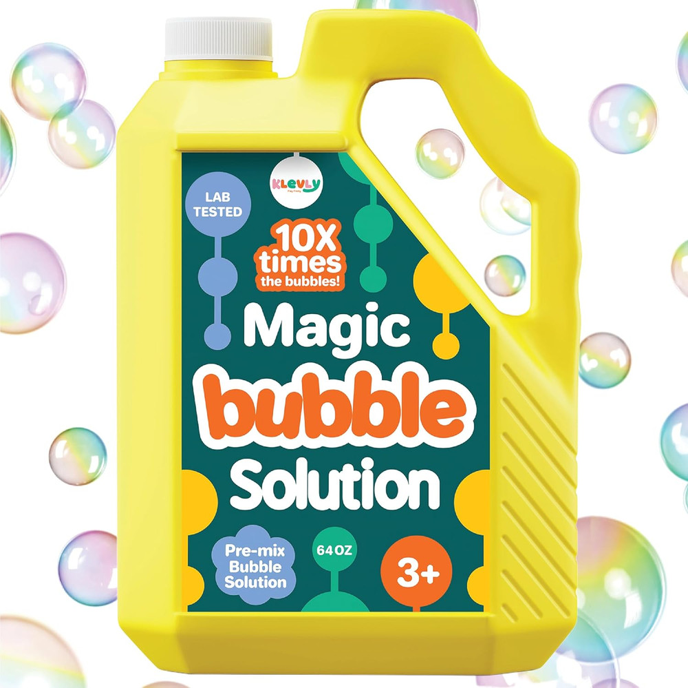 64 Oz Iridescent Bubble Solution Refill | Non-Toxic Pre-Mix Bubble Refill Soluti