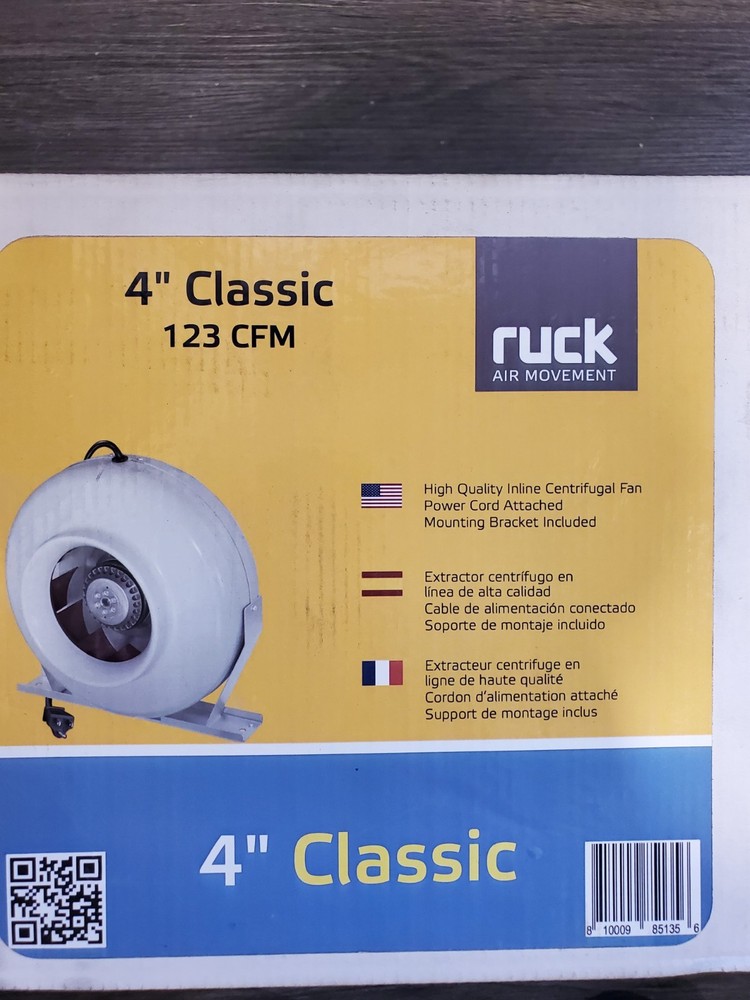 Ruck 4" Classic Series Inline Fan 123 CFM