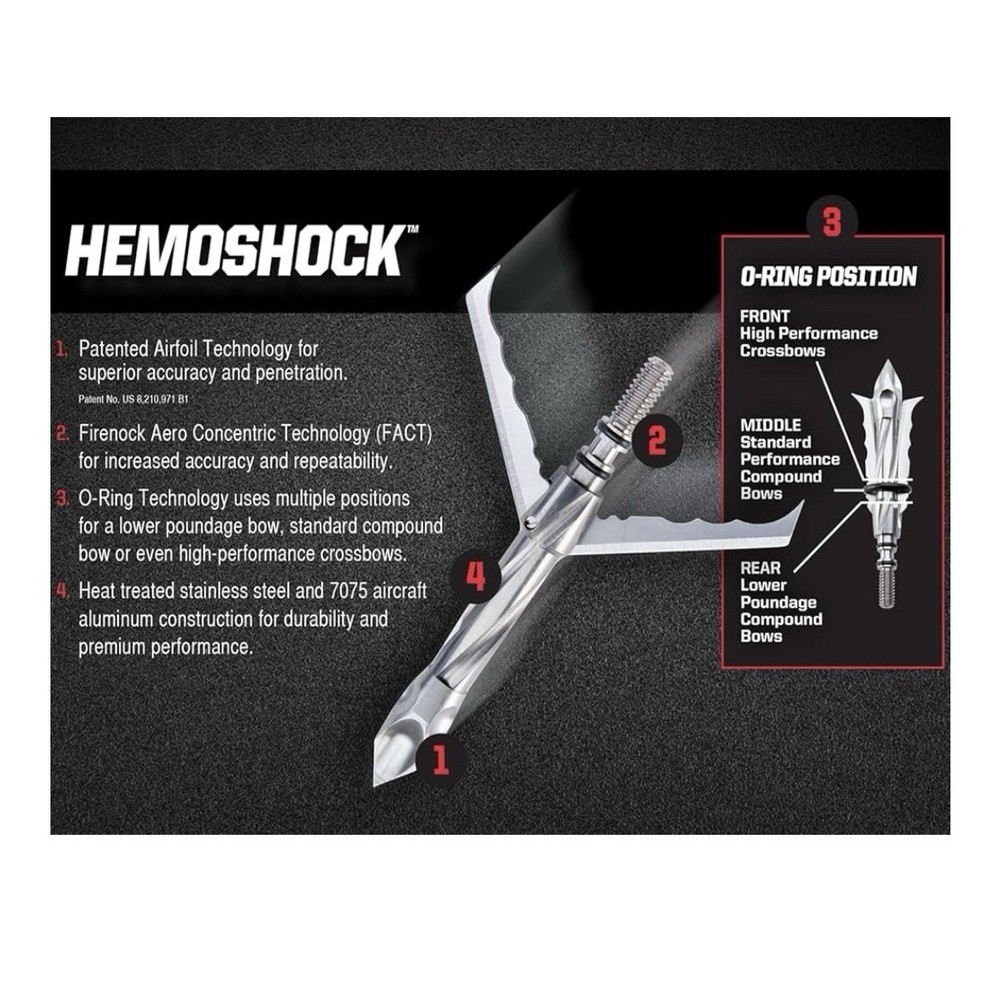 RAMCAT Hemoshock 100 Grain devastating 2”cutting diameter 2 1/4 cutting surface
