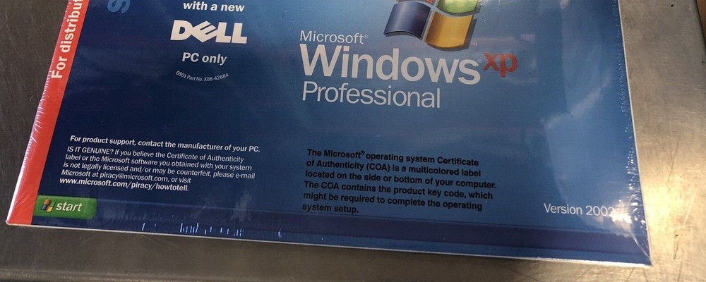 NEW Dell Microsoft Windows XP Professional OEM Software CD SP1a