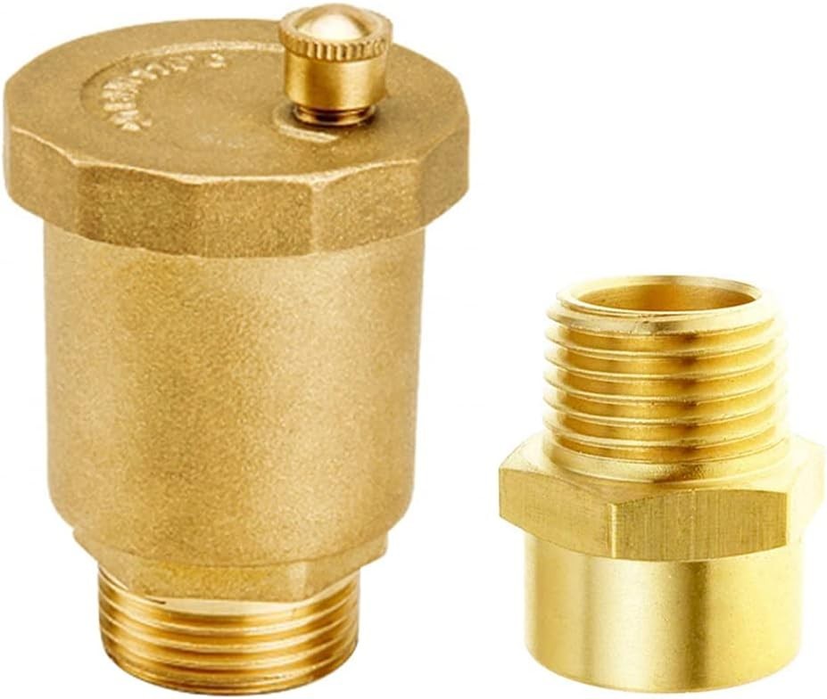 Brass Float Valve Kit 1/2" Auto Air Bleeder Vent + NPT Pipe Fitting Adapter