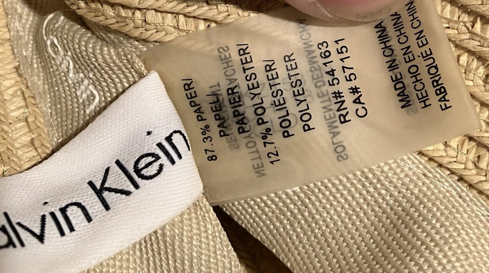 Calvin Klein Beige Woven Hat