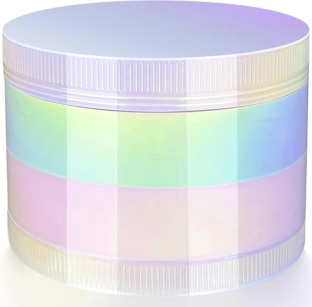 Large 2.5" Silver Gradient Metal Herb Grinder - 4 Layer Ships From US