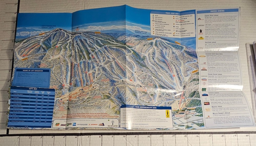 2006/07 OKEMO MOUNTAIN SKI AREA TRAIL MAP. MINT UNUSED
